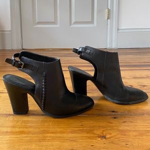 Franco Sarto - Black Leather Closed-Toed Mules Women's 8